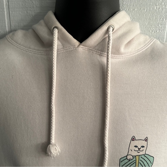 RipnDip White Hoodie Sweatshirt Cat Woman Necklace Leaf Graphic Read Description - Picture 4 of 12